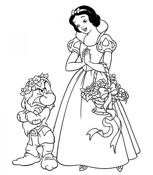 Coloriage blanche neige 
