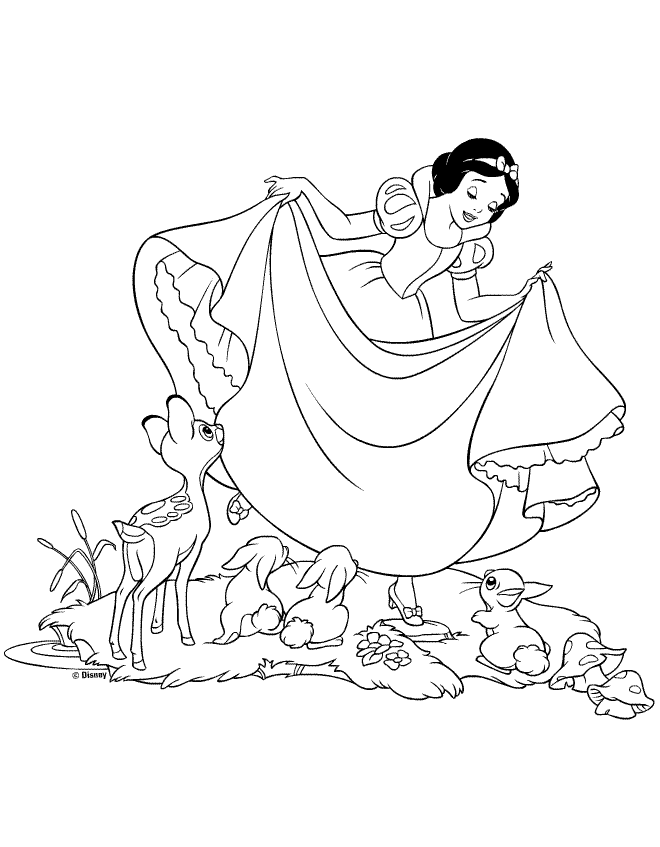 Coloriage blanche neige 